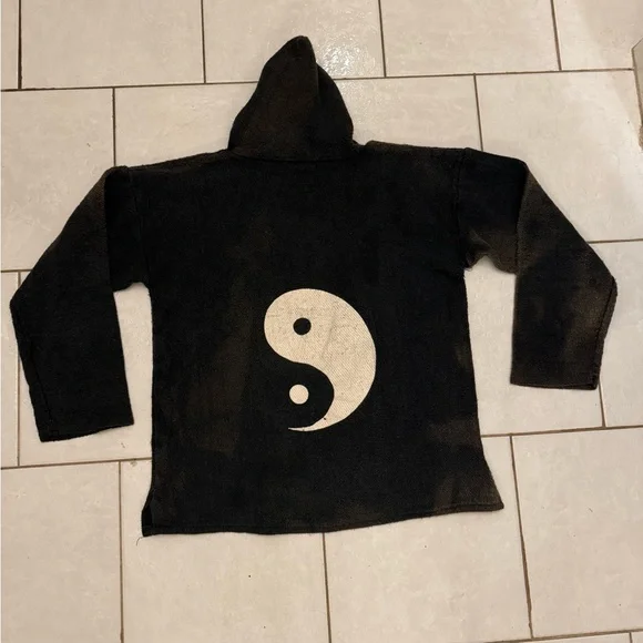 Vintage Yin Yang Baja Hoodie Drug Rug - Picture 1 of 5